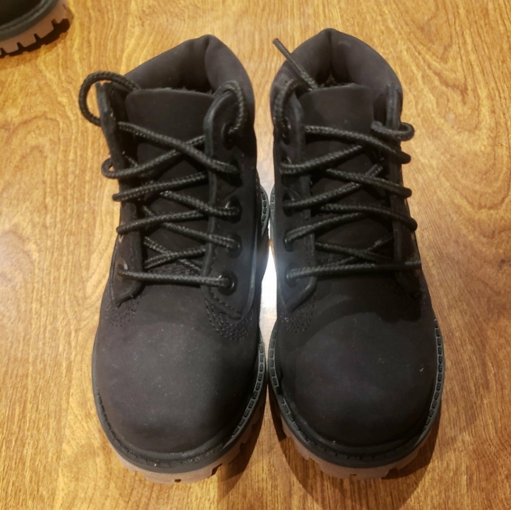 NEW TIMBERLAND 6" WATERPROOF TODDLER BLACK BOOTS SZ 7